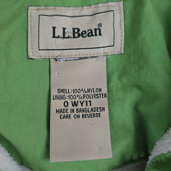 Y2K LL Bean Bright Green Fleece Lined Full Zip Collared Gorpcore Vest Size XXL - Picture 3 of 6